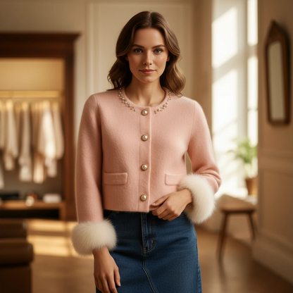 Embellished Button Knit Cardigan