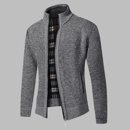 Men's Zipper Knit Sweater - Fashinoza