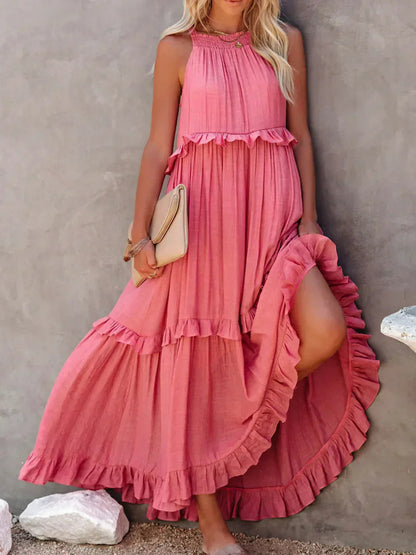 Image of Ariel | Women's Sleeveless Tiered Maxi Dress