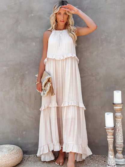 Women's Sleeveless Maxi Dress Tiered - Fashinoza