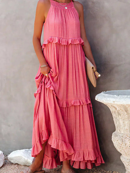 Image of Ariel | Women's Sleeveless Tiered Maxi Dress