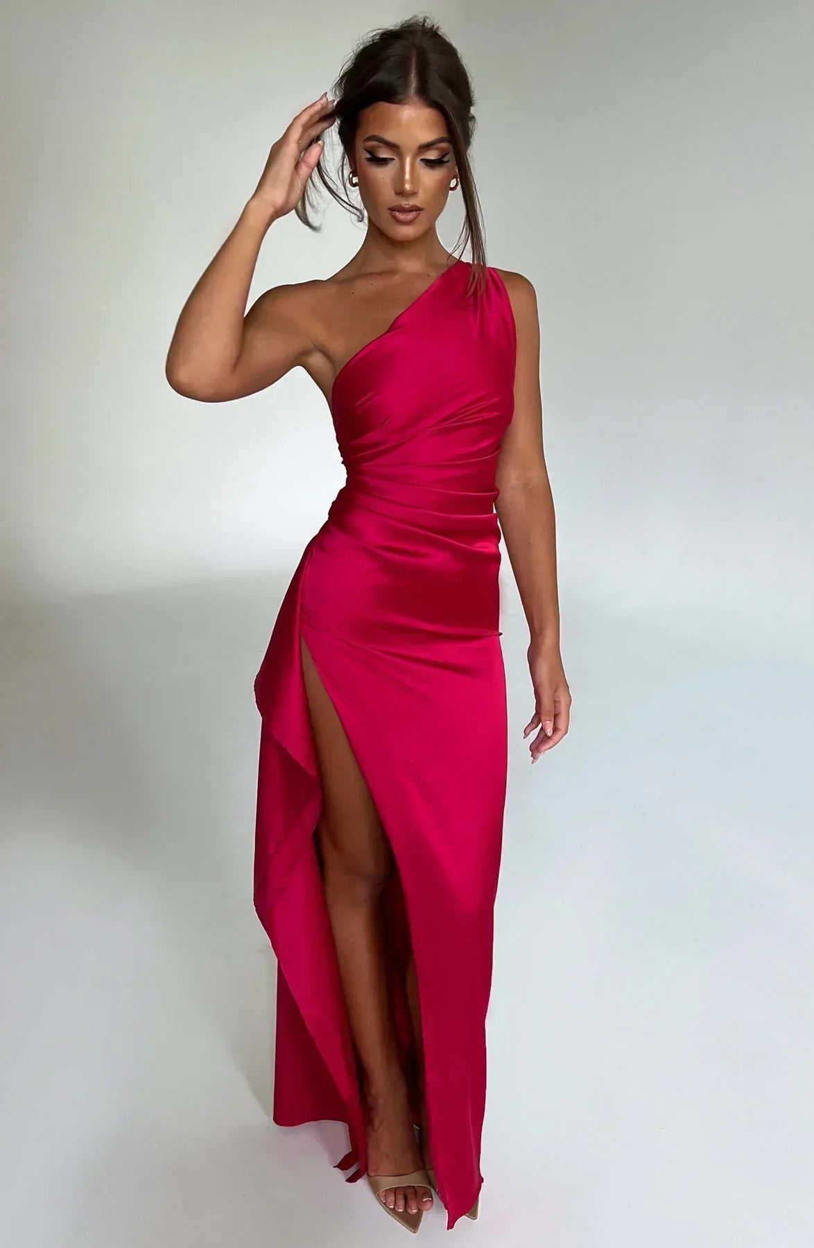 Women's Satin Evening Dress - 
Fashinoza
