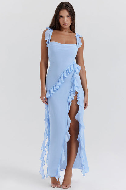 Elegant Ruffle Evening Gown