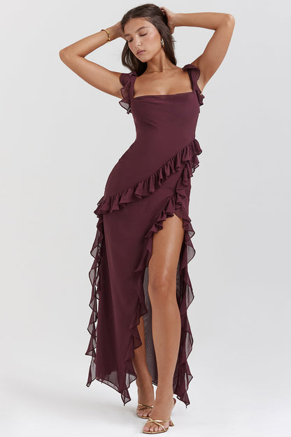 Elegant Ruffle Evening Gown