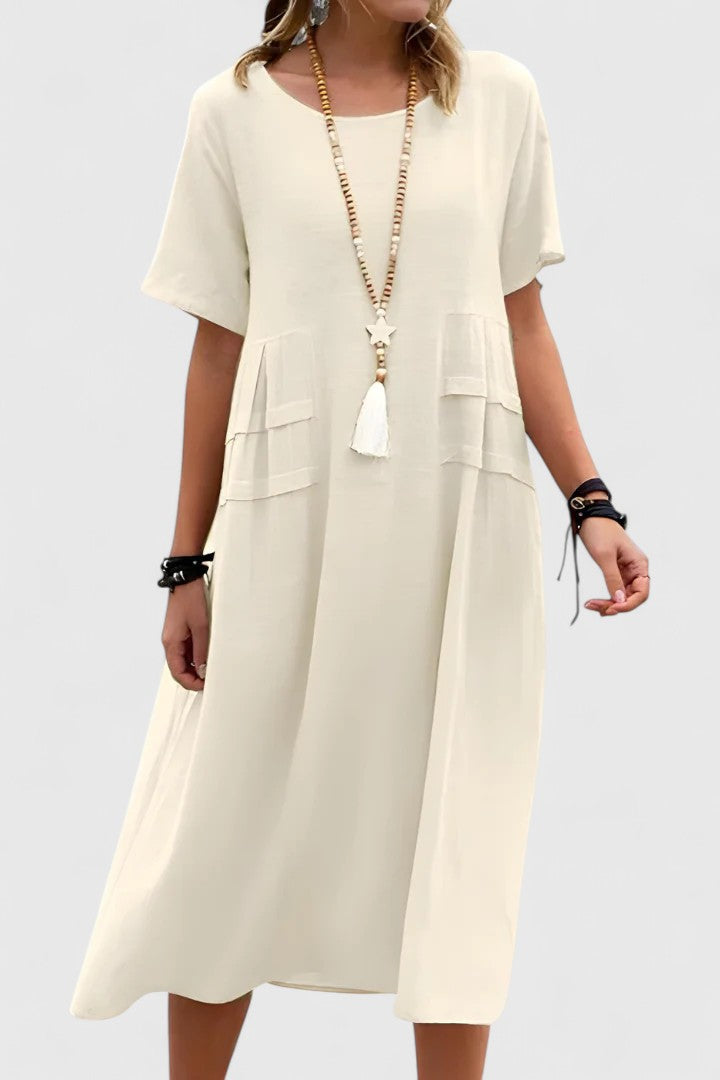 Women's Midi Dress Wide Hemline - Fashinoza