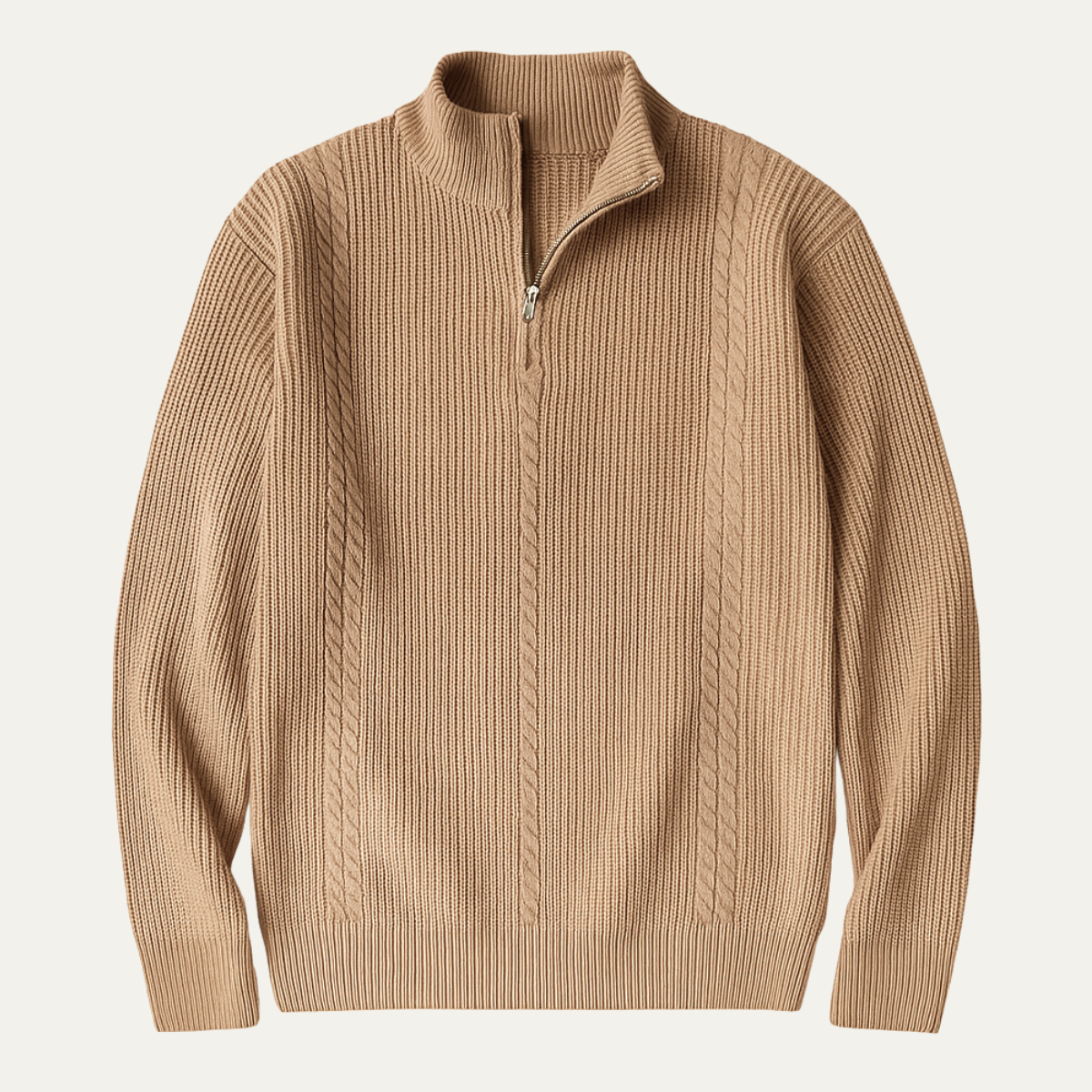 Men's Half Zip Knit Sweater Ashbury Stand Collar - Fashinoza