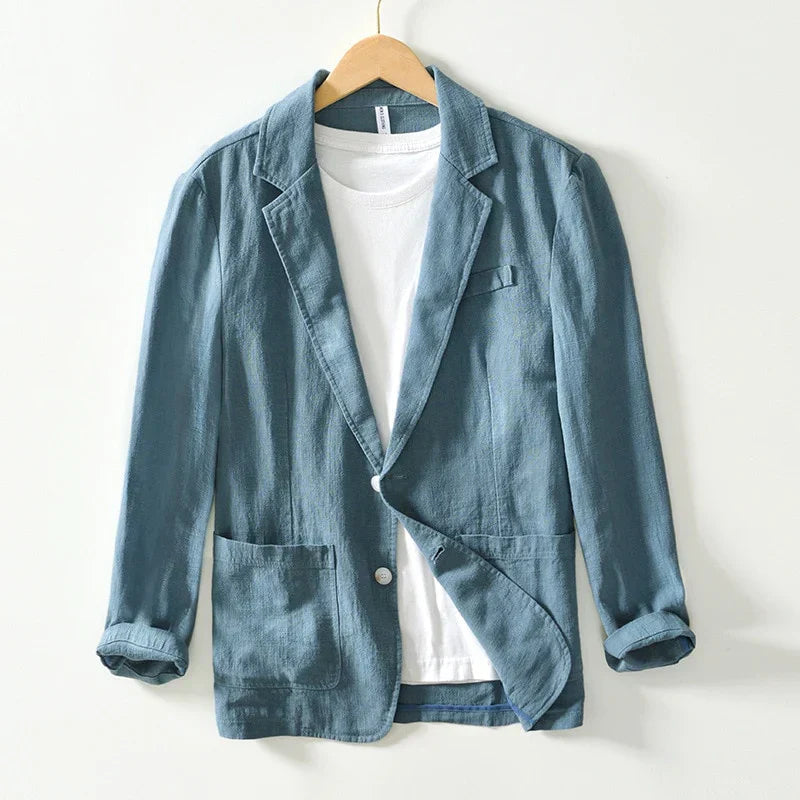 Men's Single-Breasted Blazer Notch Lapel Casual - Fashinoza