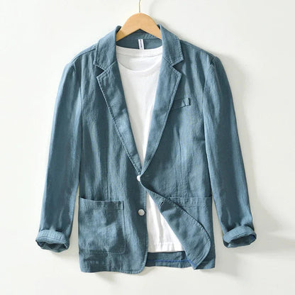 Men's Single-Breasted Blazer Notch Lapel Casual - Fashinoza