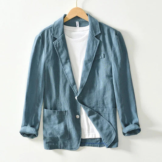 Men's Single-Breasted Blazer Notch Lapel Casual - Fashinoza