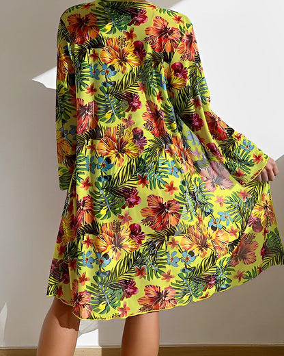 Image of Ashley | Women's High-Waisted Floral Print Swimsuit Set