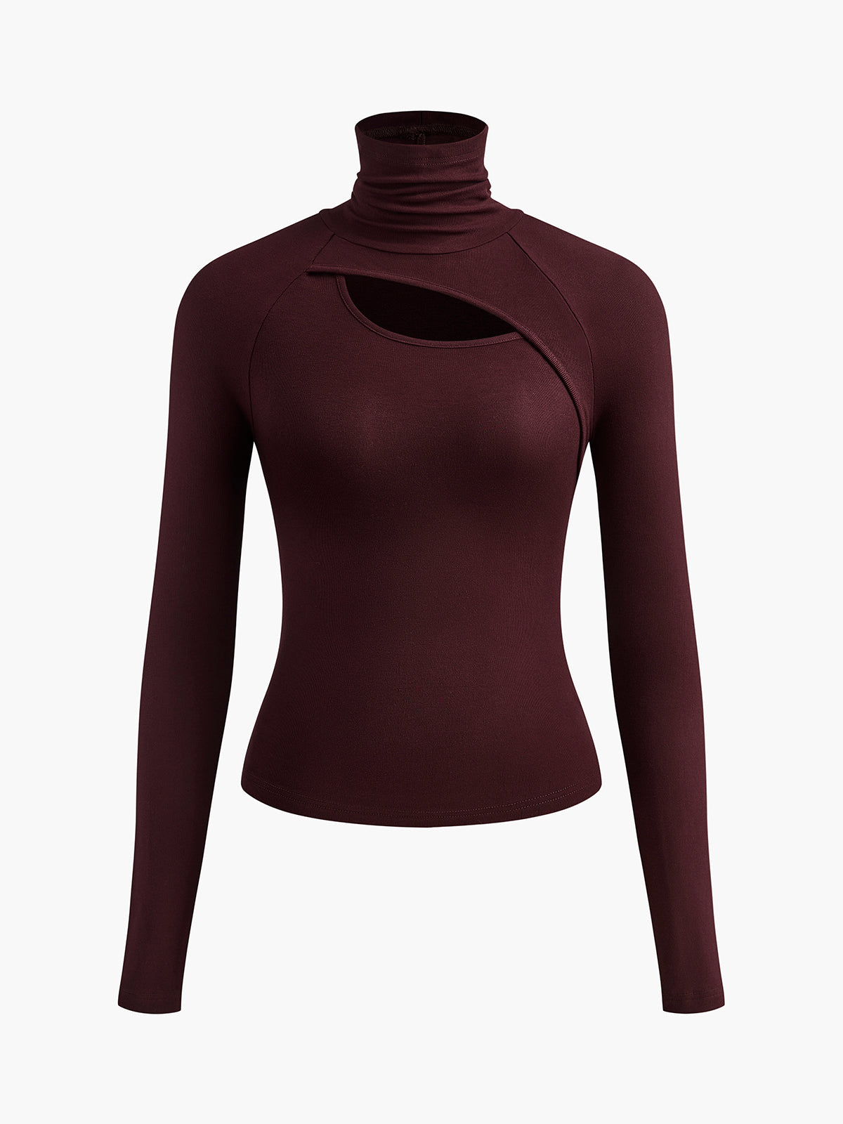Women's Long Sleeve Turtleneck Cutout