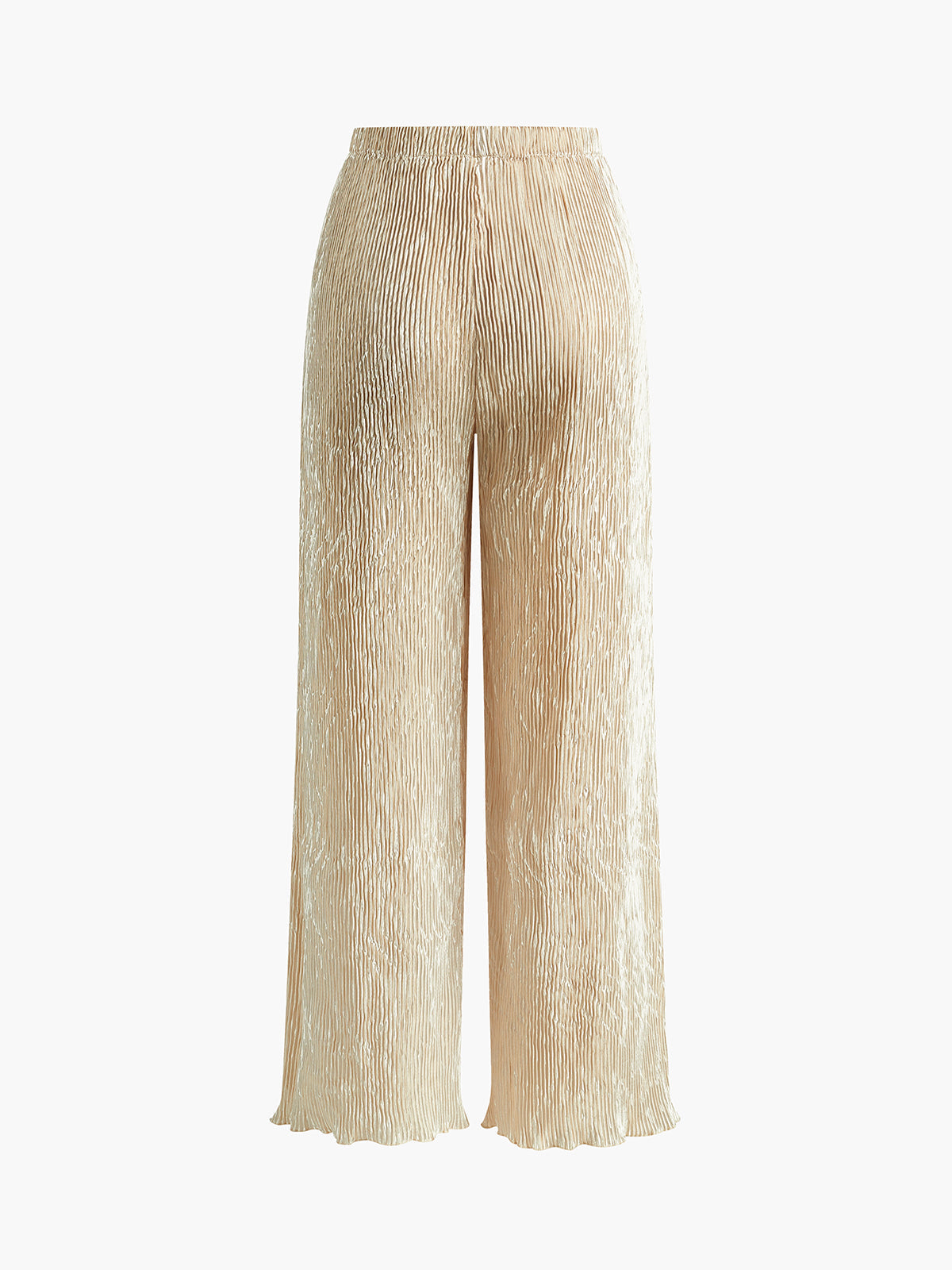 Women's Halter Neck Pleated And Wide Leg Pants Set