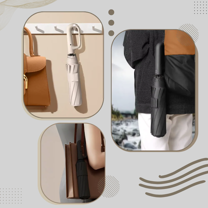 Automatic Lock Umbrella Windproof Waterproof Compact