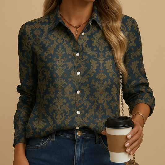 Women's Autumn Blouse Warm Colors - 
Fashinoza