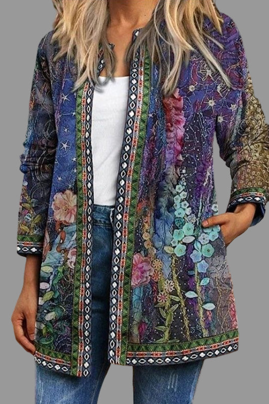 Women's Floral Cardigan Casual Printed - Fashinoza