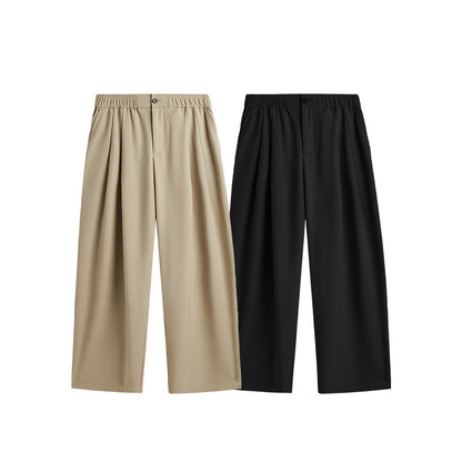 Men's Wide Leg Drawstring Pants Cotton