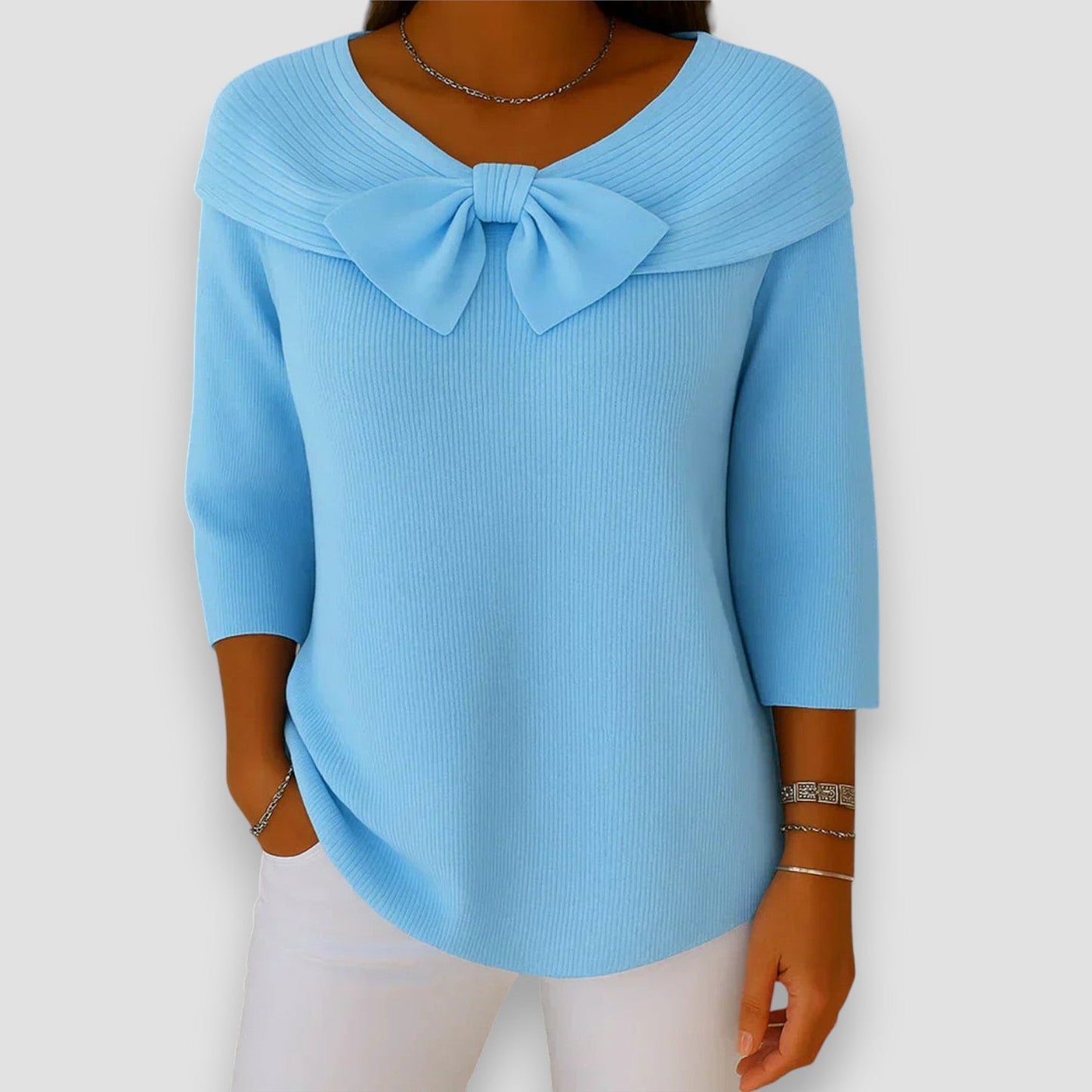 Women's Bow Sweater Violet - Fashinoza
