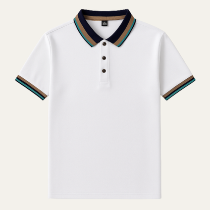 Men's Striped Cotton Polo Shirt - Fashinoza