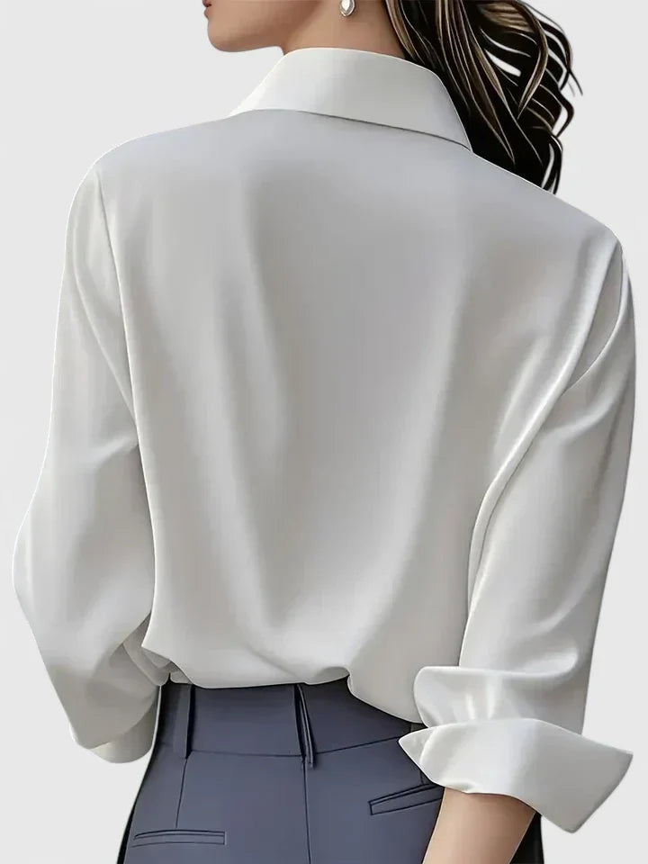 Reese Women's Button Down Shirt Cotton Concealed Placket White