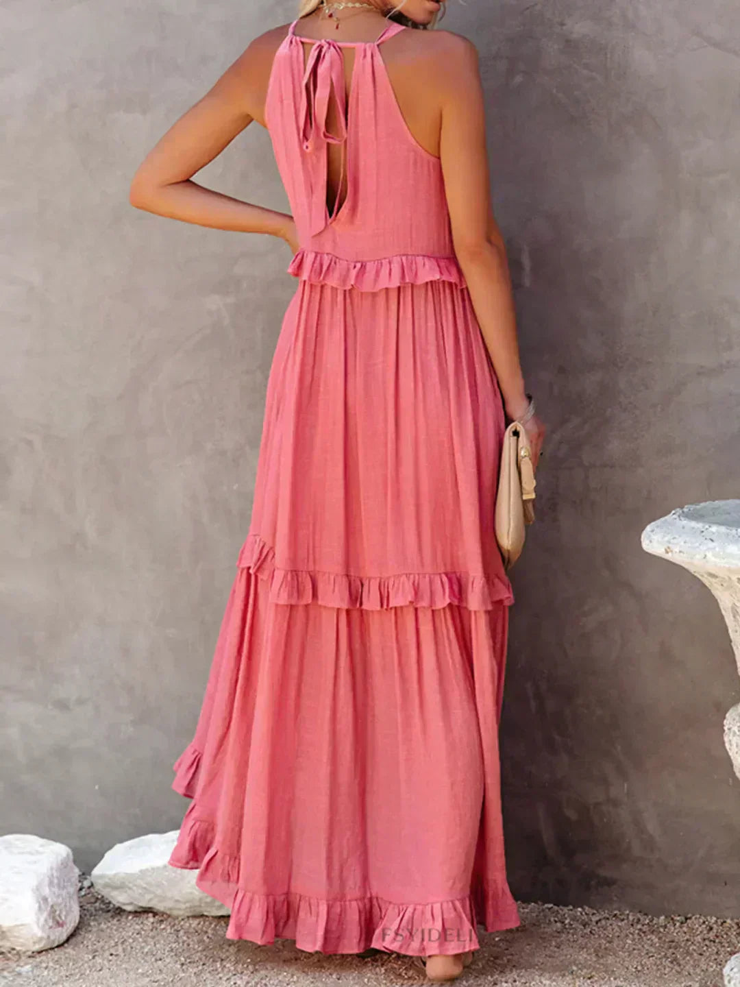 Elegant Women's Sleeveless Ruffle Dress