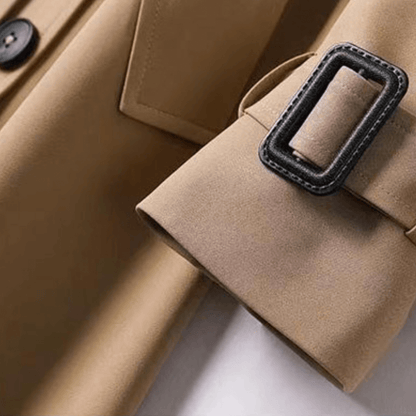 Women's Double-Breasted Trench Coat Classic Waterproof