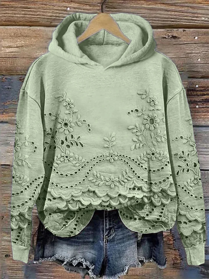Women's Hoodie Decorative Cutout Detailing
