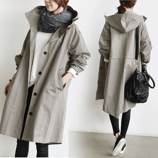 Women's Oversized Windbreaker Jacket Lightweight Waterproof - Fashinoza