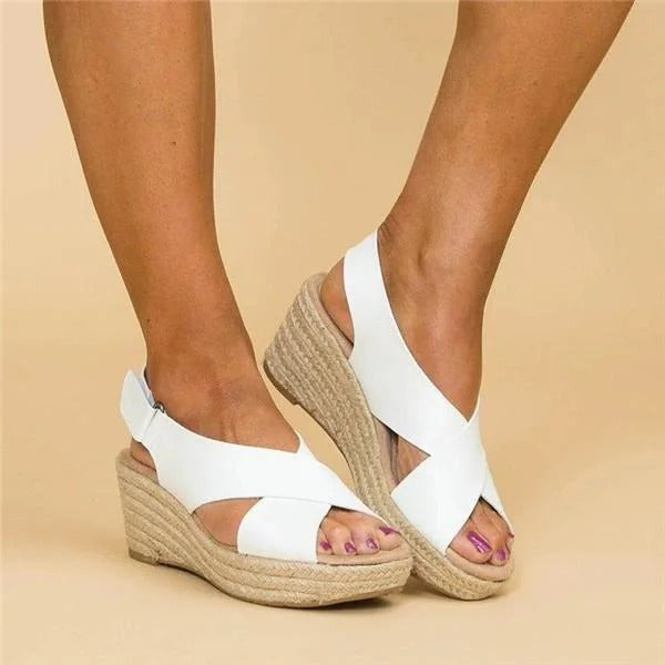 Women's Espadrille Wedge Sandals Cross Straps