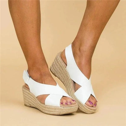 Women's Espadrille Wedge Sandals Cross Straps