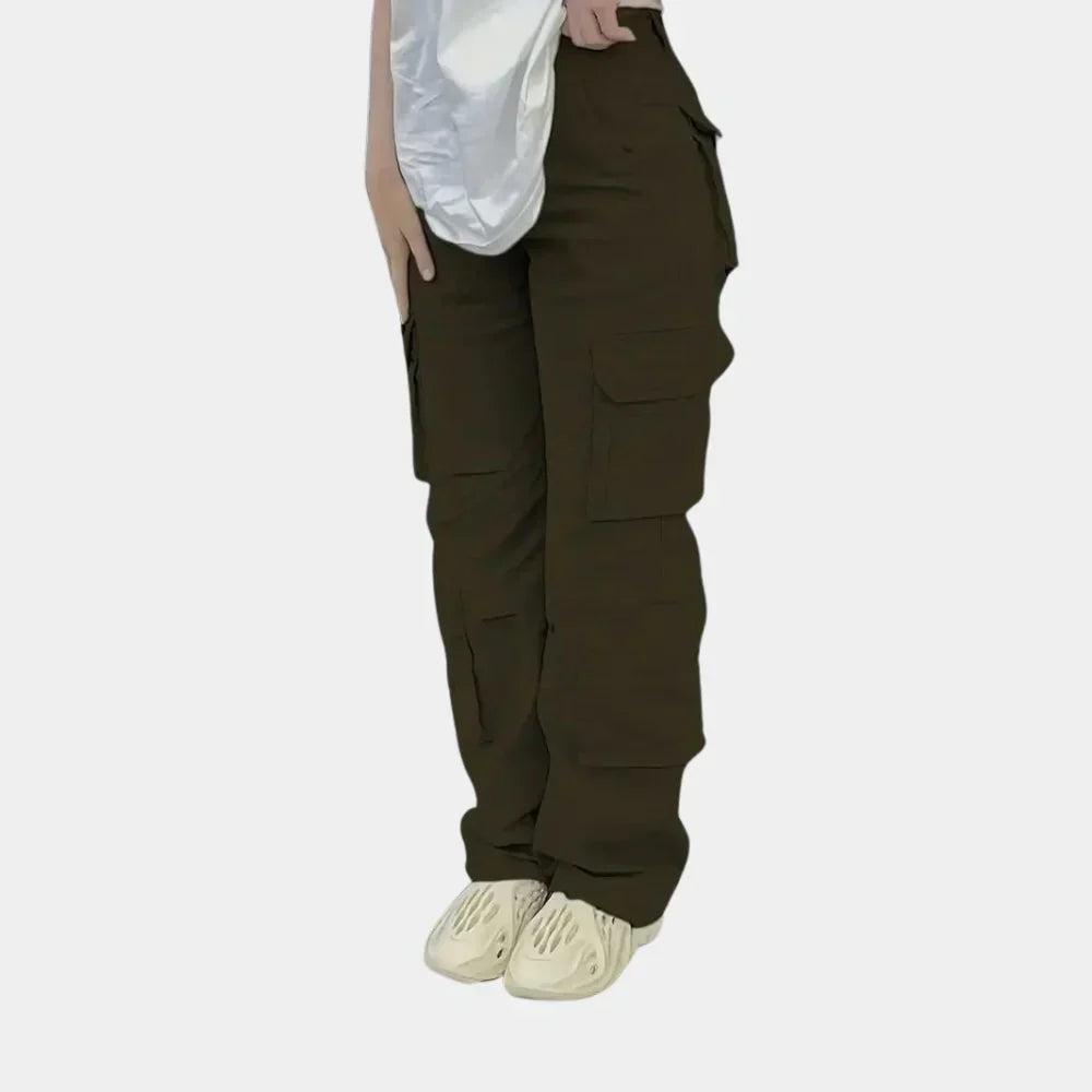 Women's High Waist Cargo Pants - Fashinoza