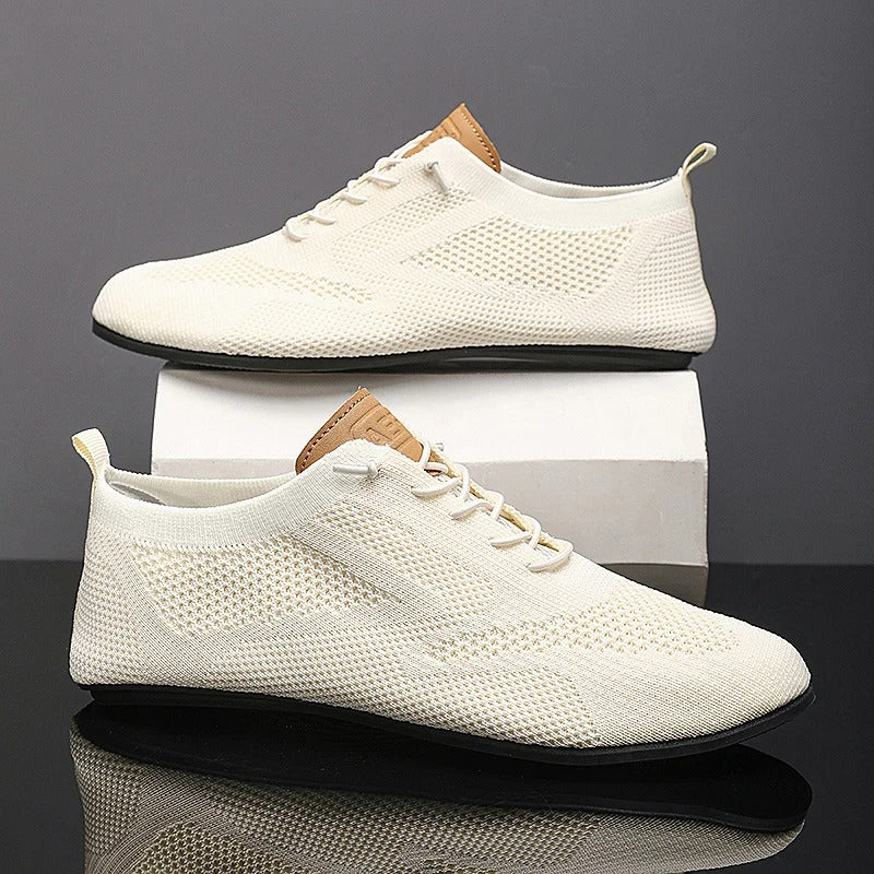 Men's Slip On Shoes Knit Low Lace Detail