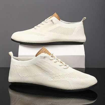Men's Slip On Shoes Knit Low Lace Detail