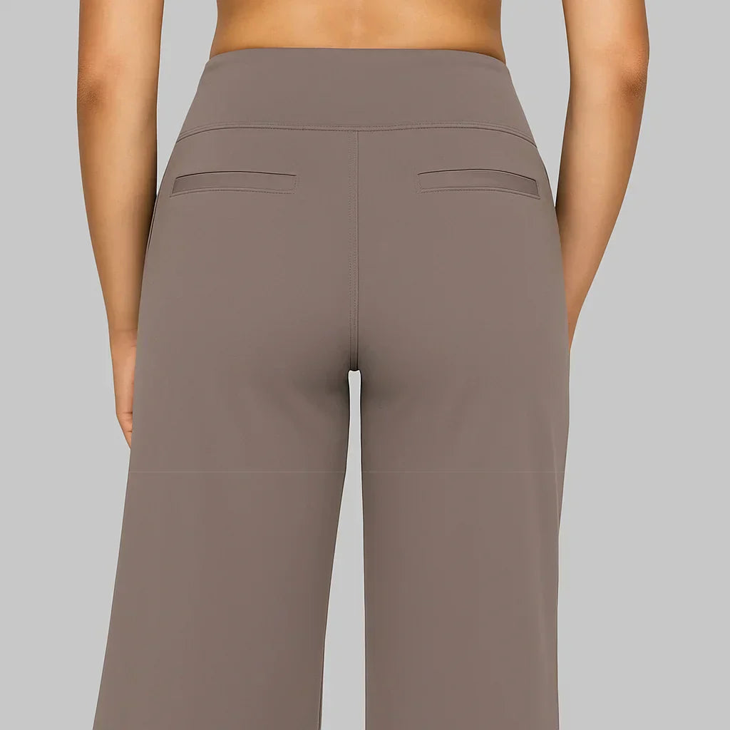 High-Waist Straight-Leg Performance Pants