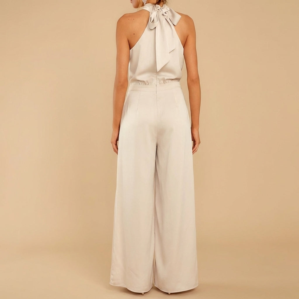 Women's Halter Neck Jumpsuit Wide Leg