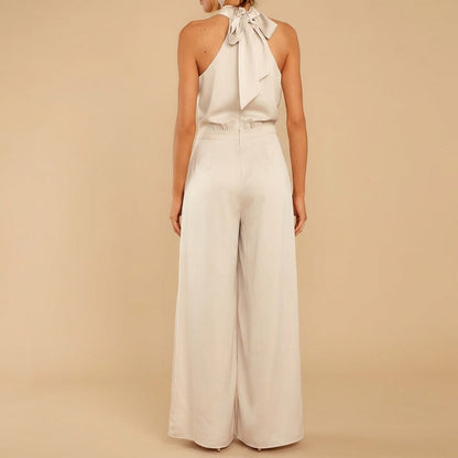 Women's Halter Neck Jumpsuit Wide Leg