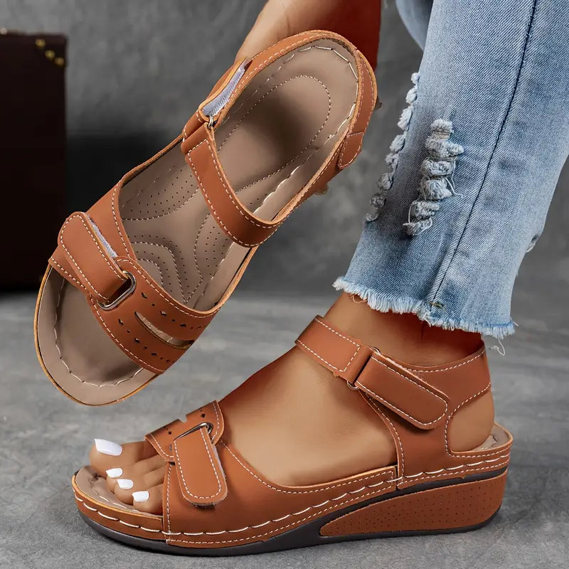 Women's Platform Sandals Hook And Loop Strap