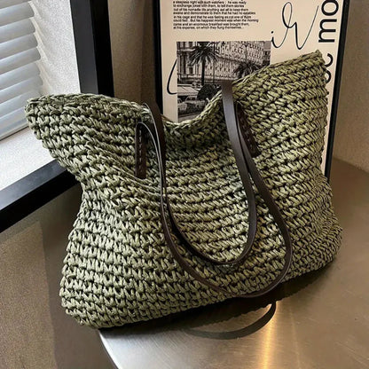Women's Woven Tote Bag Natural Fiber Everyday Carry
