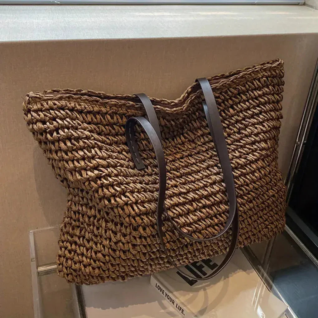 Women's Woven Tote Bag Natural Fiber Everyday Carry