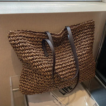 Women's Woven Tote Bag Natural Fiber Everyday Carry