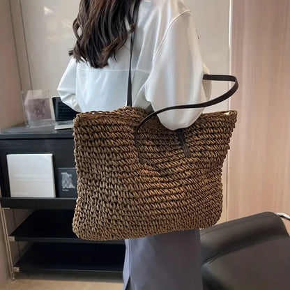 Women's Woven Tote Bag Natural Fiber Everyday Carry