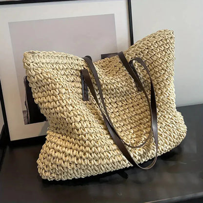 Women's Woven Tote Bag Natural Fiber Everyday Carry