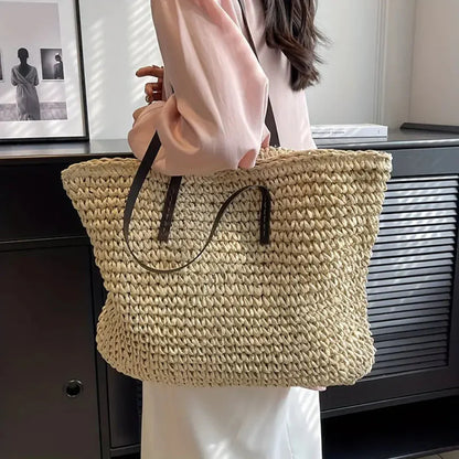 Women's Woven Tote Bag Natural Fiber Everyday Carry