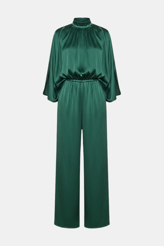 Women's High Neck Jumpsuit Cape Sleeve - Fashinoza