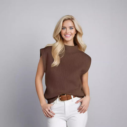 Image of Bailey | Women's Sleeveless Mock Neck Sweater Vest
