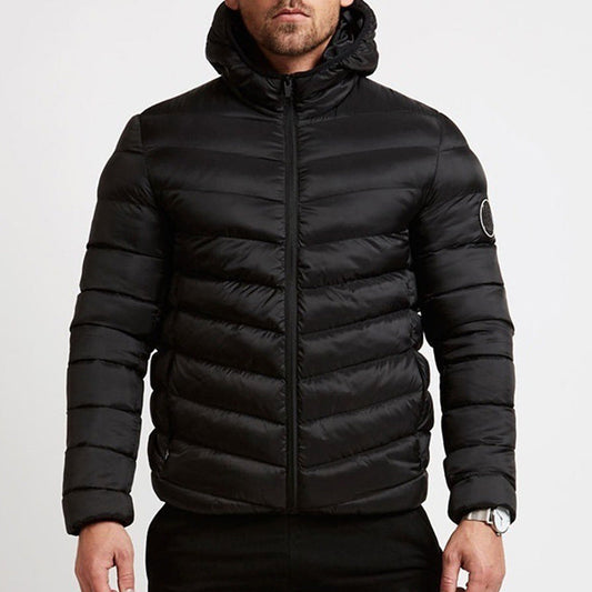 Men's Hooded Puffer Jacket - Fashinoza