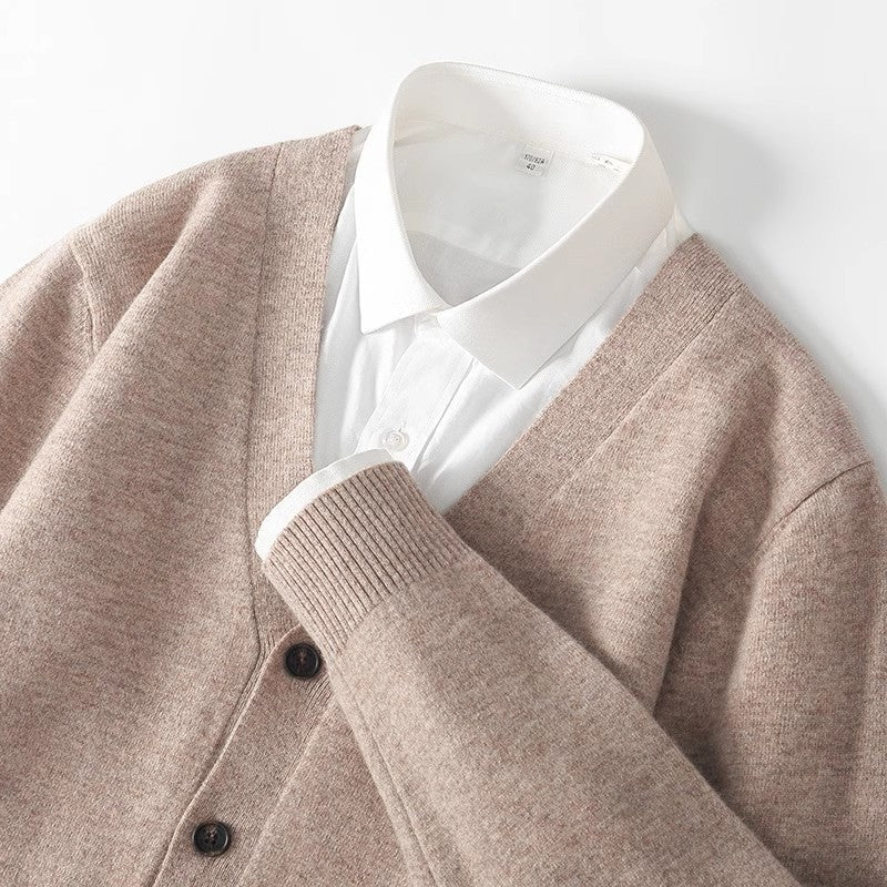 Men's V-Neck Cardigan Button Down - Fashinoza
