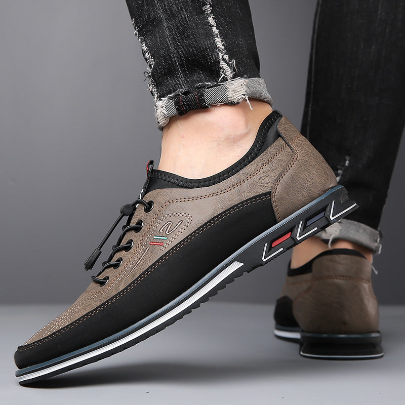 Two-Tone Casual Lace-Up Sneakers