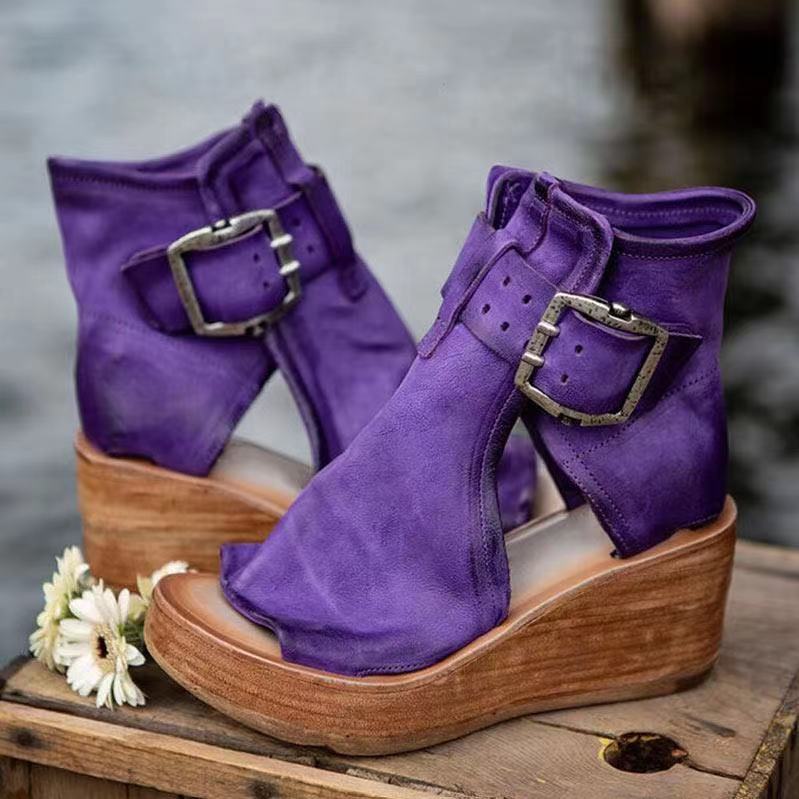 Women's Ankle Strap Sandals Buckle Closure - Fashinoza