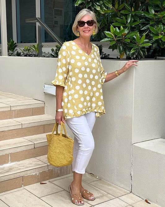 Isabel | Women Summer Polka Dot Top