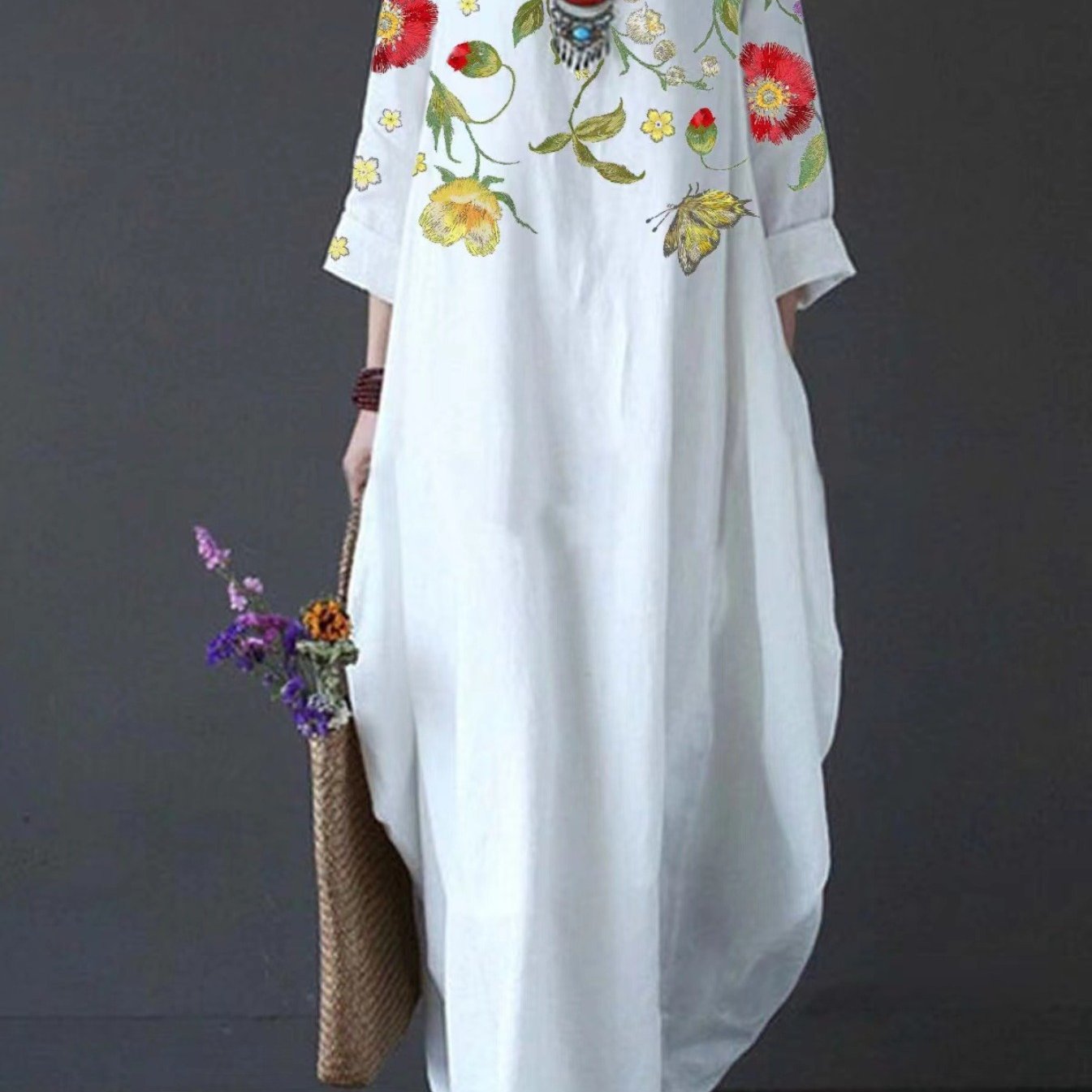 Women's Floral Maxi Dress Casual - Fashinoza